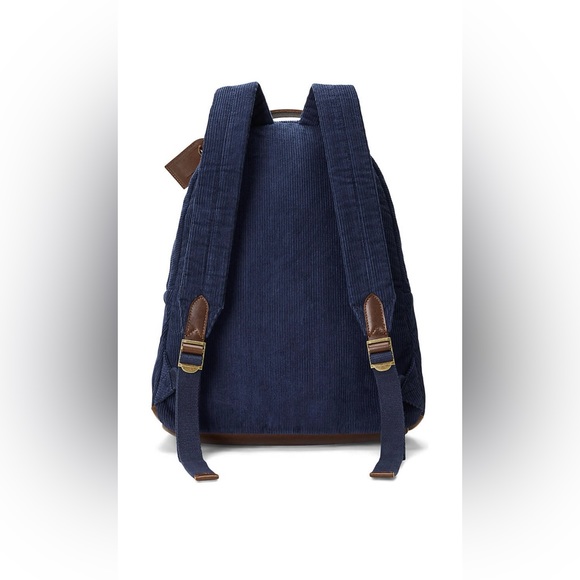 Crest Leather Trim Corduroy Backpack - Picture 4 of 5